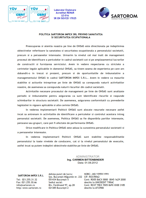 Politica-OHSAS-a-firme-Sartorom-image