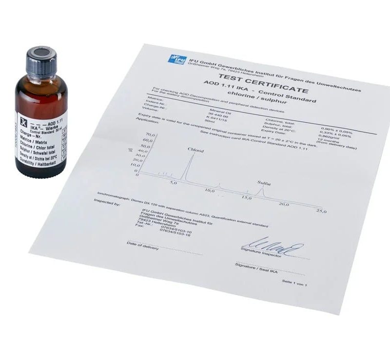 AOD 1.11-50 ml ulei mineral certificat cu conținut de sulf și clor, IKA