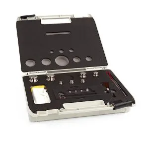 Standard de masă F1 - greutăți cu buton fără cameră de ajustare, set (1 g - 5 kg), cutie plastic, Radwag