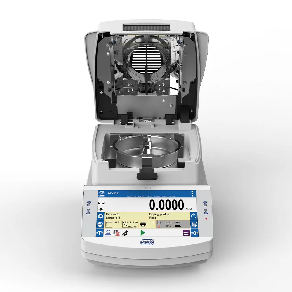 Analizor de umiditate MA 50.X7.A.WH, cameră de uscare automată avansată, capacitate 50g, precizie 0,01%, Radwag - Image 2