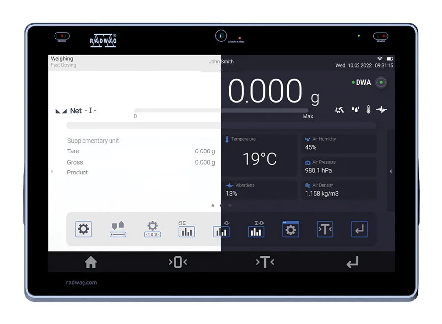 Balanța de precizie PS 600.5Y - ELLIPSIS cu ecran de 10 inch și verificare utilizator, Radwag - Image 10