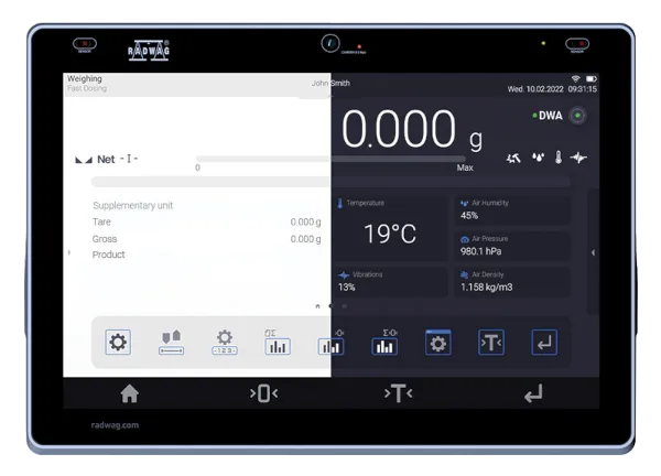 Balanța de precizie PS 600.5Y - ELLIPSIS cu ecran de 10 inch și verificare utilizator, Radwag - Image 5