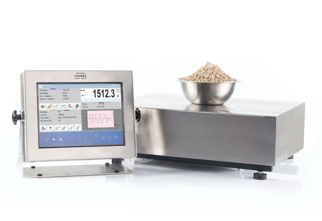 Cântar de înaltă rezoluție HY10.300.HRP - capacitate maximă 150 kg, rezoluție 1 g, platformă IP 67, Radwag