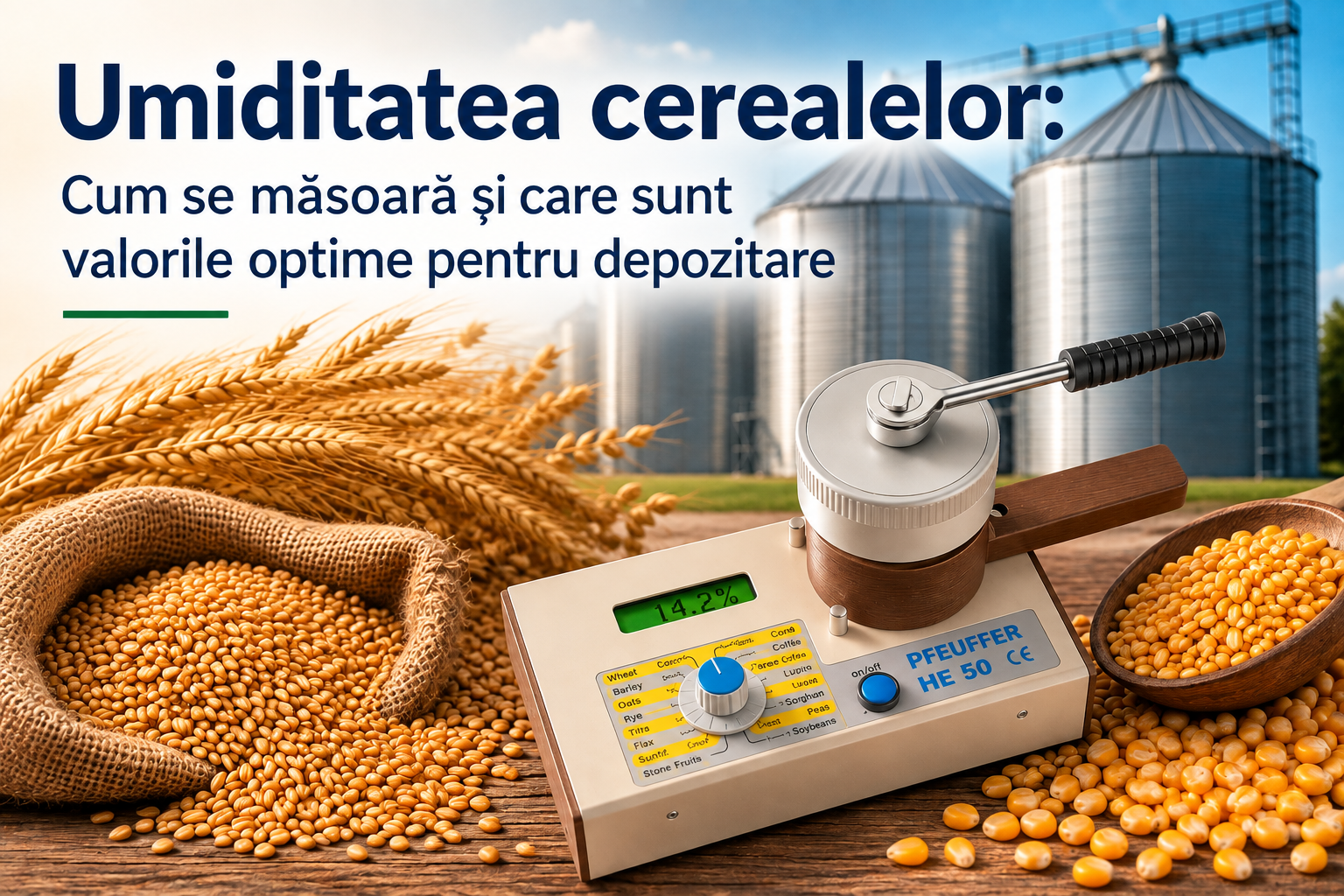 Umiditatea cerealelor: Cum se măsoară și care sunt valorile optime pentru depozitare