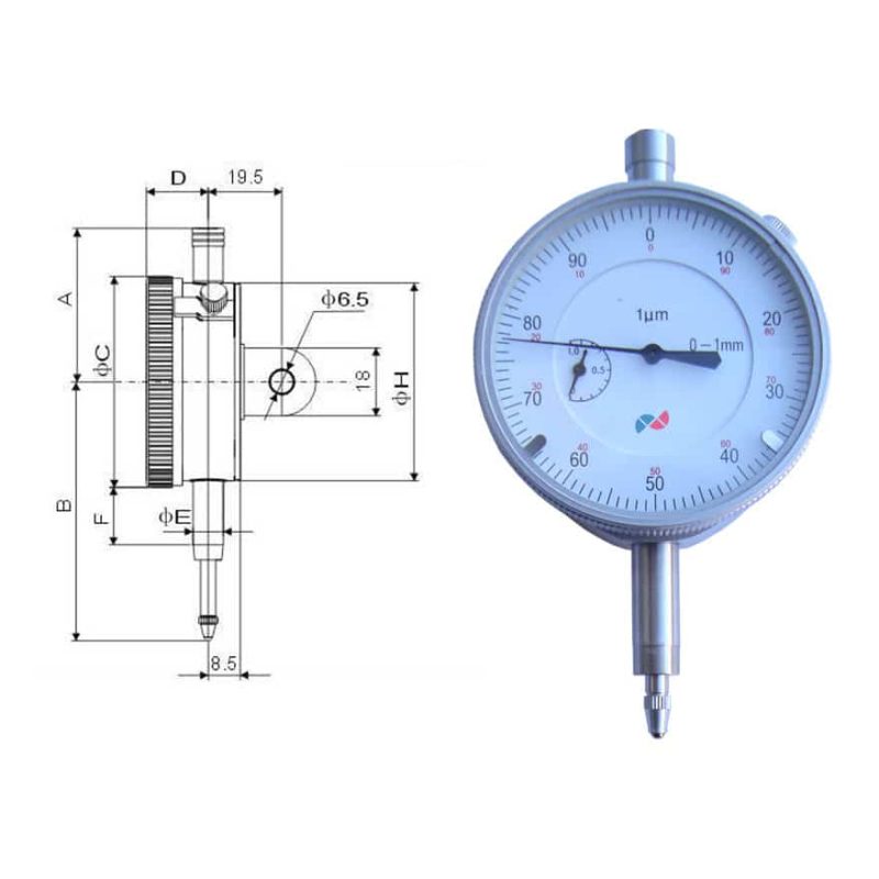 Comparator de 0,001 mm