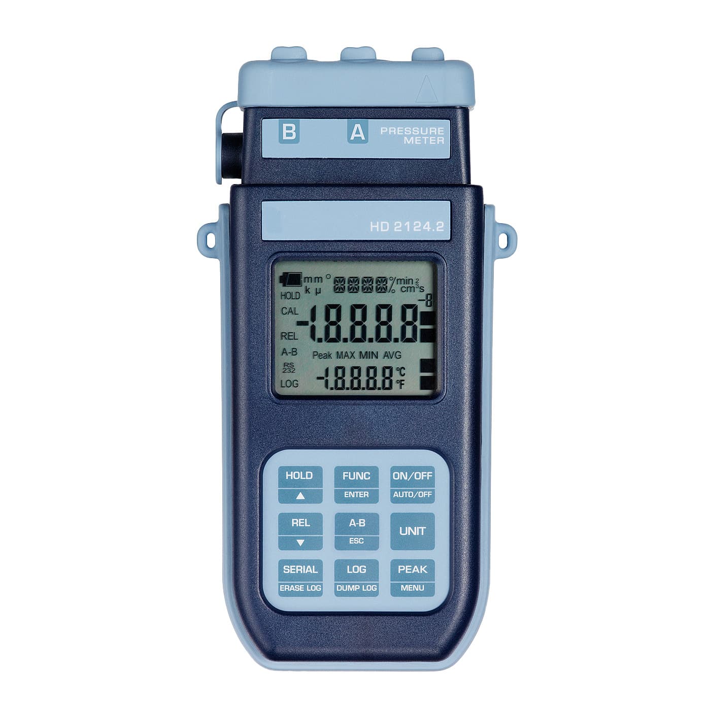 Manometru-termometru datalogger cu intrare dublă