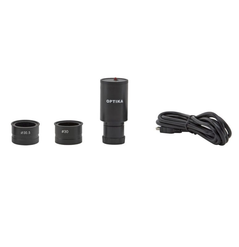 Cameră digitală E2 cu senzor CMOS 2 MP, interfață USB 2.0, adaptoare universale pentru oculari, pentru capturarea de imagini prin microscoapele optice și sistemele de inspecție
