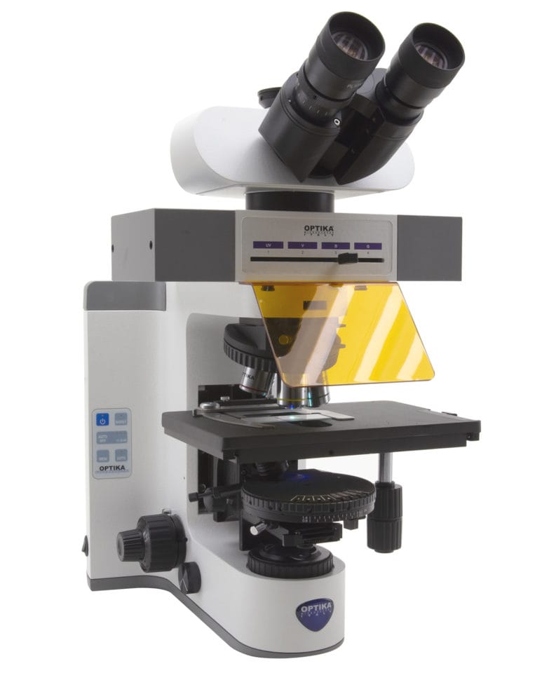 Microscop invertat IM-300 cu fluorescență LED, mărire 400x, oculare de lungă distanță de lucru plan-achromate IOS LWD PLAN F, cu 4 sloturi goale pentru seturi de filtre personalizate, iluminare LED pentru aplicații fluorescente avansate - imagine 3