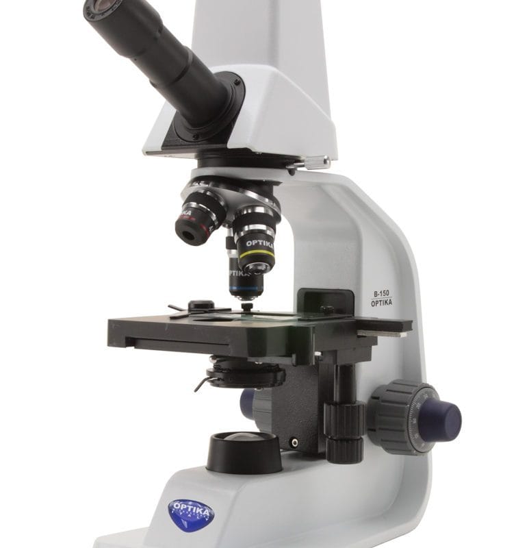 Microscop monocular digital cu câmp luminos, mărire 400x, obiective PLAN pentru imagine plană, senzor digital pentru captură imagine și video, baterii reîncărcabile