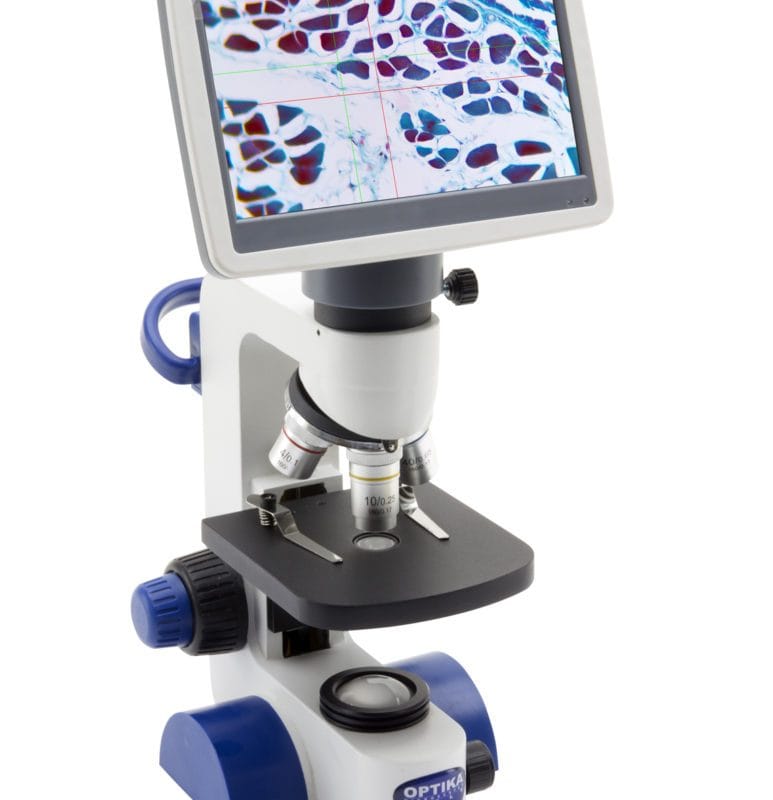 Microscop monocular cu câmp luminos, mărire 400x, cu monitor 7 inchi, baterii reîncărcabile (nu sunt incluse)