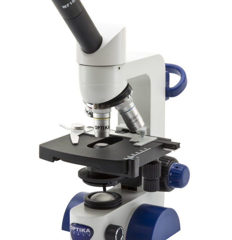 Microscop monocular cu câmp luminos, mărire 400x, alimentat cu baterii reîncărcabile (nu sunt incluse)