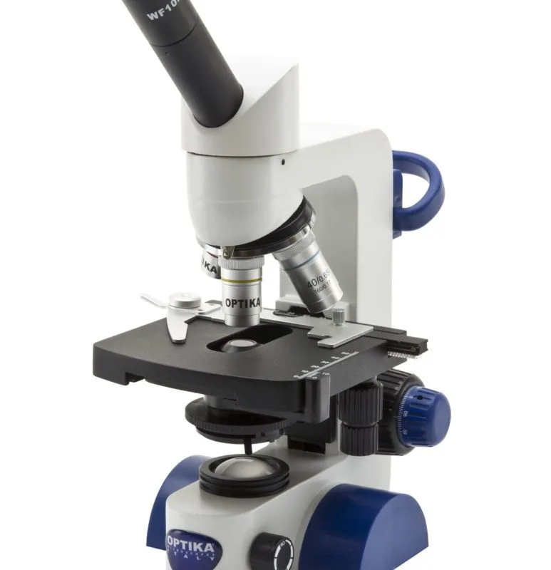 Microscop monocular cu câmp luminos, mărire 400x, alimentat cu baterii reîncărcabile (nu sunt incluse)