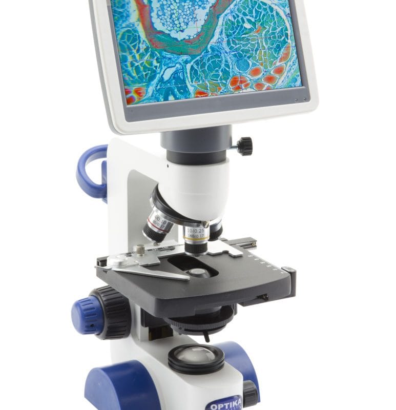 Microscop monocular cu câmp luminos, platformă fixă, mărire 400x