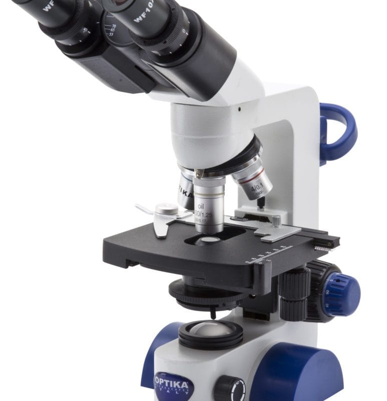 Microscop binocular cu câmp luminos, mărire 1000x, alimentat cu baterii reîncărcabile (nu sunt incluse)