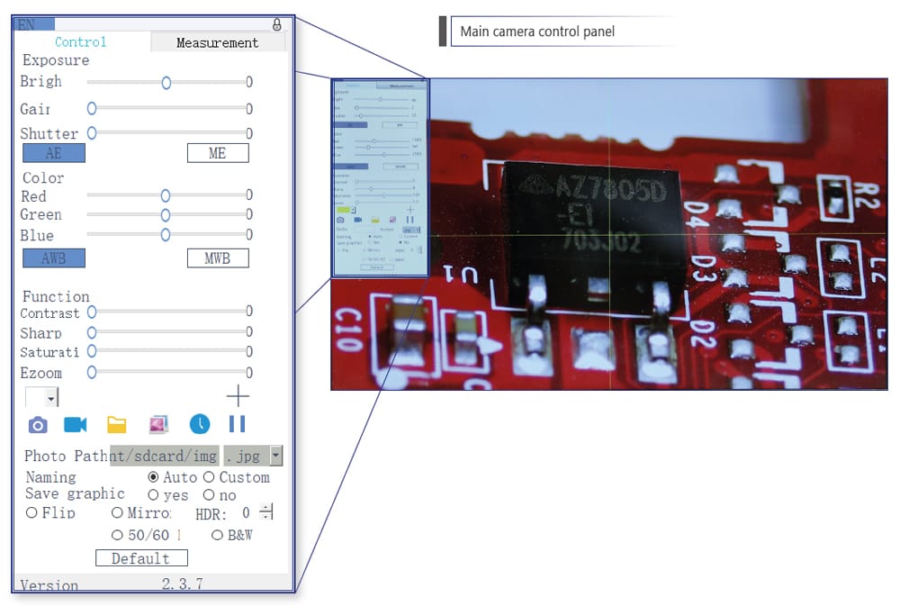 Sistem avansat de inspecție optică IS-01 cu masă de lucru, cameră digitală integră, iluminare LED coaxială, software de măsurare și inspecție pentru control de calitate industrial - imagine 3