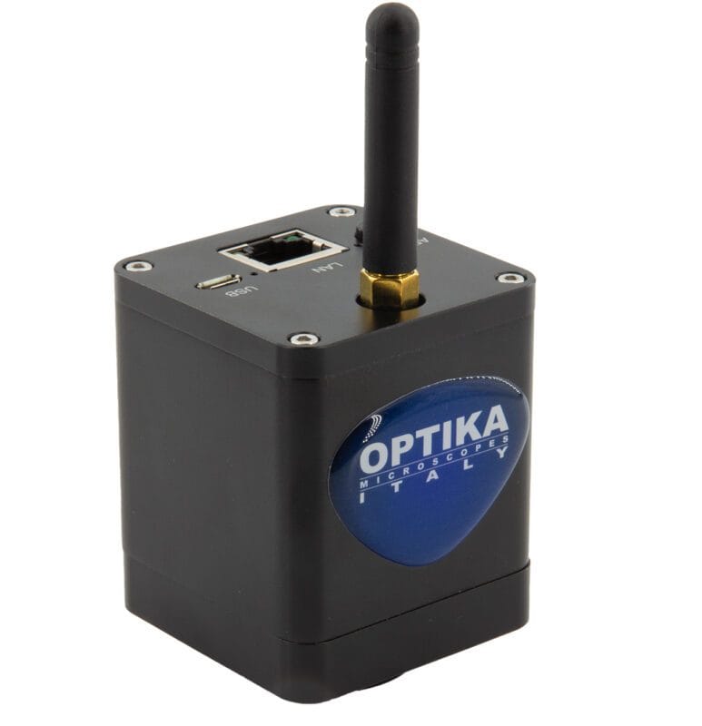 Cameră digitală WF2 cu senzor CMOS 4 MP, conectivitate Wi-Fi, USB și LAN, inclusiv adaptoare universale pentru oculare