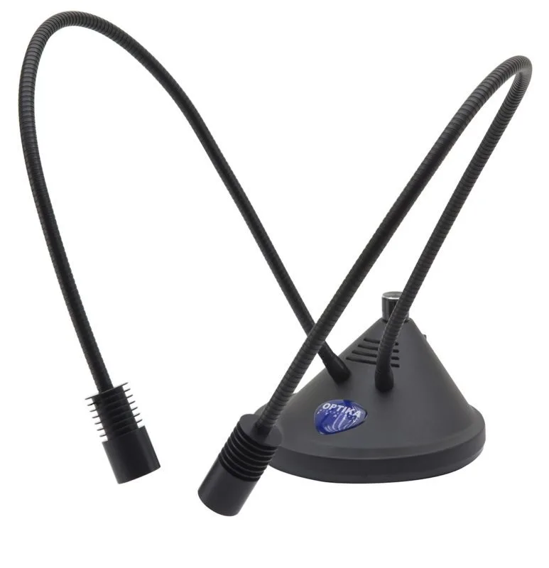 Iluminator dublu braț cu LED X-LED3 de înaltă putere, asigurând iluminare puternică, direcționabilă și de calitate optică superioare pentru microscopie și inspecție optică de precizie