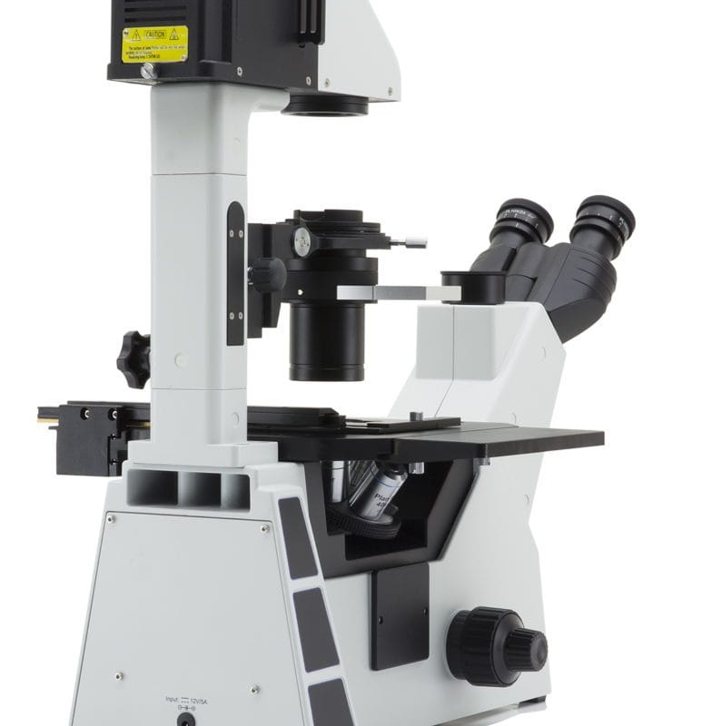 Microscop de cercetare invertat IM-5 cu contrast de fază, oculare de lungă distanță de lucru plan-achromate IOS, fără obiective incluse în livrare, pentru aplicații biologice și medicale avansate