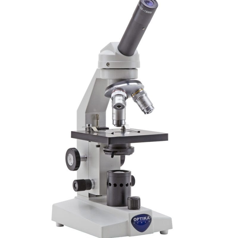 Microscop monocular cu câmp luminos, platformă fixă, mărire 400x, baterii reîncărcabile (nu sunt incluse)