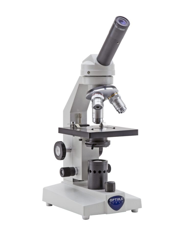 Microscop monocular cu câmp luminos, platformă fixă, mărire 400x, baterii reîncărcabile (nu sunt incluse)