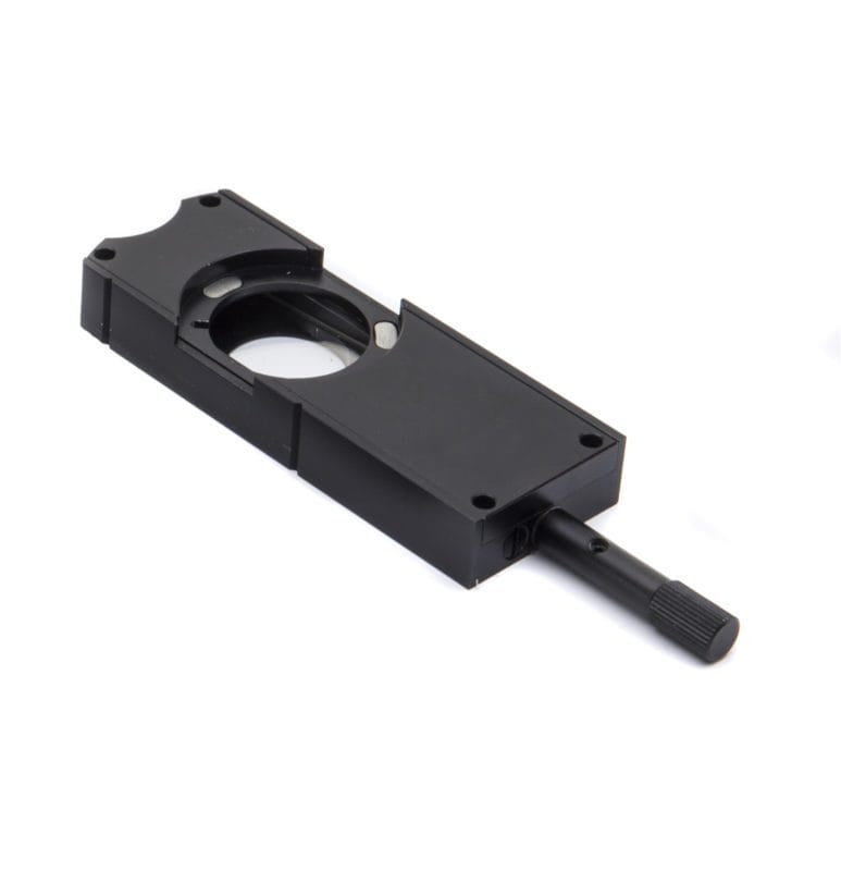 Platou DIC cu prismă Nomarski pentru microscopie în contrast interferențial diferențial în câmp luminos transmis, separator de faze pe două raze ortogonale pentru imagini cu relief 3D