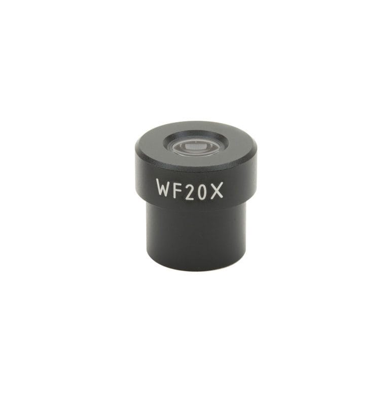 Ocular microscopic WF cu mărire 20x, diametru 23mm, cu câmp vizual larg (wide field), pentru observații cu mărire mare