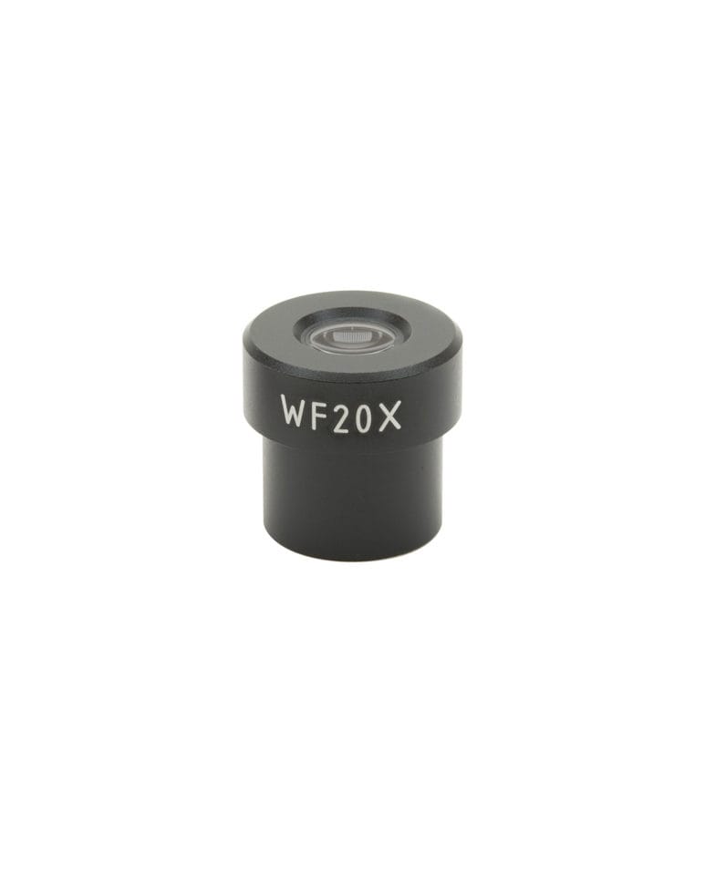 Ocular microscopic WF cu mărire 20x, diametru 23mm, cu câmp vizual larg (wide field), pentru observații cu mărire mare