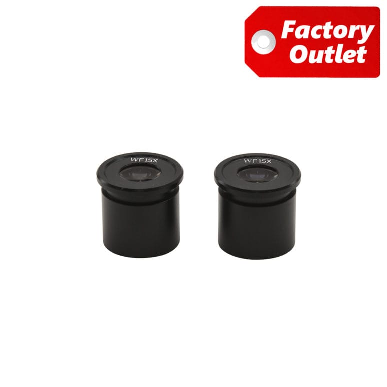 Pereche de oculare WF 15x/15 cu diametru de 30,5 mm pentru microscoape stereoscopice, mărire 15x, câmp vizual 15 mm