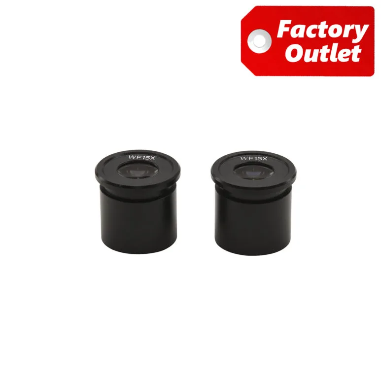 Pereche de oculare WF 15x/15 cu diametru de 30,5 mm pentru microscoape stereoscopice, mărire 15x, câmp vizual 15 mm