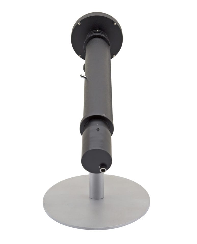 Polarimetru pe banc cu disc, instrument de laborator pentru măsurarea activității optice și rotației planului de polarizare a luminii în soluții, utilizat în chimie analitică, industria zaharului, și farmacie pentru determinarea purității și concentrației compușilor optici activi - imagine 2