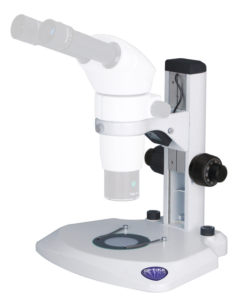 Suport fix de laborator de mari dimensiuni cu sistem de focalizare coaxial și iluminare LED integră, pentru microscoapele stereozoom și sisteme optice de inspecție