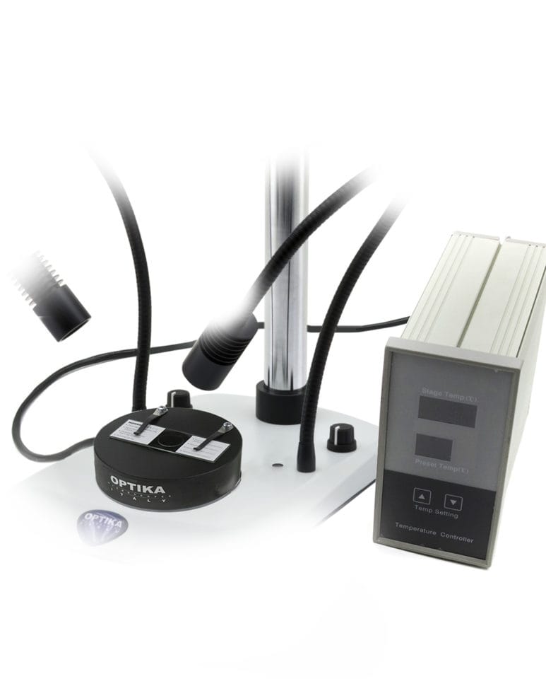 Stereomicroscop SLX cu braț fix, mărire 20x-40x, iluminare LED incidenă și transmisă, alimentare cu baterii reîncărcabile (nu sunt incluse), pentru observații binocular rigide și stabilizate cu capacitate de iluminare duală - imagine 4